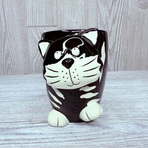 Burton & Burton Black & White Chester The Cat Coffee Cup Mug tea cup ceramic